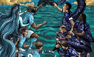 竞逐奖杯！意甲官方发布国米、那不勒斯争冠海报