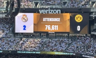 欧洲第1豪门排面 皇马世俱杯现场观众数全部超6万 其中2场超7万